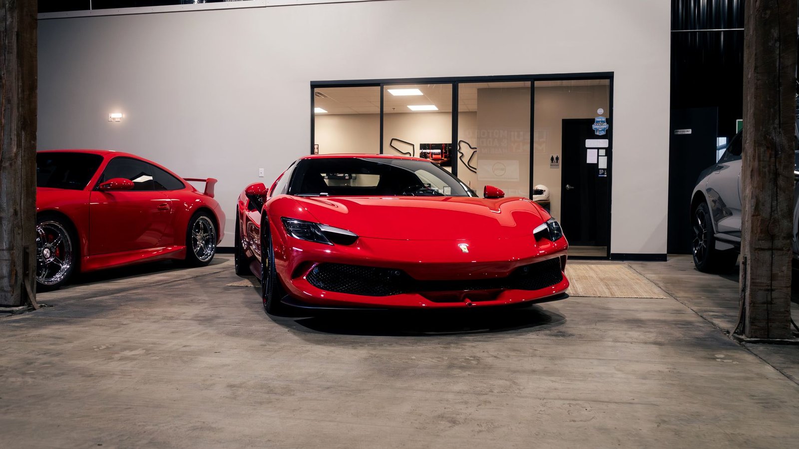 Ferrari and Porsche 911 at Bluegrass Precision Motorwerks in Lexington, KY